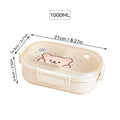 Ljojo 3-Compartment Plastic Lunch Box - Microwave Safe, Kid-Friendly Food Container