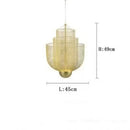 Ljojo Metal Grid LED Chandelier Geometric Hollow Pendant, Dimmable Iron Lighting