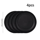 Ljojo 16pc Black PP Cutlery & Plate Set for Outdoor Camping and Parties