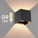 Ljojo LED Wall Lamp: Modern Waterproof Aluminum Outdoor Indoor Light, G9 Bulb.