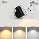 Ljojo LED Wall Lamp Touch 3 Tone Light Head Rotate 350 ° Modern Minimalist