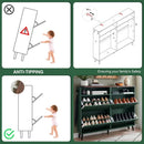 Ljojo™ Farmhouse Shoe Storage Cabinet with Barn Door Design & 4 Flip Drawers