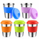 Ljojo 304 Stainless Steel Coffee Cup with Cover, Portable Travel Mug, 350ml