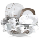 Ljojo 30-Piece Porcelain Ceramic Dinnerware Set with 6 Plates/Cups/Saucers