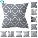 Ljojo 18" Sliver Grey Geometry Striped Pillowcase Home Decor Pillow Cover