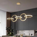 Modern Golden LED Circle Pendant Light Fixture for Dining Room by Ljojo
