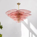 Ljojo Scandinavian Murano Green Pink Glass Chandelier - LED Art Decor for Hotel Restaurant Lobby