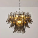Franch Murano Gray Glass Shell LED Chandelier Lamps for Home Decor by Ljojo