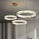Faux Marble Round Pendant Light Modern Resin Hanging Lamp for Living Dining Study Room