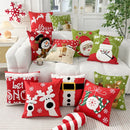 Embroidery Christmas Throw Pillowcase Elk Red Decoration Square Pillowcases by Ljojo