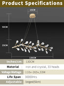Ljojo LED Crystal Pendant Lights Modern Crystal Hanging Ceiling Lamps Dining Living Room