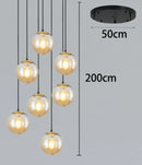 Ljojo LED Ring Stairs Pendant Light Chandeliers for Living Room and Dining Room