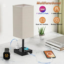 Ljojo LED Desk Lamp with USB Charge Ports, Dimmable Bedside Reading Light