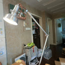 Chrome Metal Long Arm Desk Light Adjustable Angle for Bedroom Table Reading Study by Ljojo