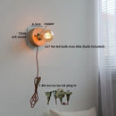 Ljojo LED Wall Lamp Pull Chain Switch Wood Stair Lighting Mirror Light