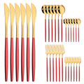 Ljojo Mint Gold Cutlery Set Stainless Steel Silverware Kitchen Tableware