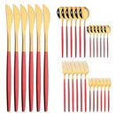 Ljojo Mint Gold Cutlery Set Stainless Steel Silverware Kitchen Tableware