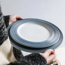 Ljojo Macaron Plate: Brushed Flat Plate for Vegetables, Steak, Pasta, Cake, Breakfast