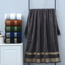 Ljojo Luxury Grey Cotton Towels Set: 1 Bath Towel, 2 Hand Towels - Quick Dry & Absorbent