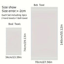Ljojo Luxury Grey Cotton Towels Set: 1 Bath Towel, 2 Hand Towels - Quick Dry & Absorbent