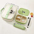 Ljojo 3 Grids Detachable Plastic Lunch Box, Microwave Safe Bento Container