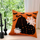 Embroidered Halloween Pillowcase Cojines Orange Pumpkin Spider Web Pillowcases
