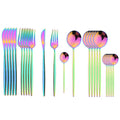 Ljojo 24Pcs Green Gold Stainless Steel Dinnerware Set Cutlery Tableware Silverware