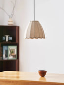 Ljojo Japanese Retro Linen Cloth Pendant Lamp Wave Chandelier Lighting E27 Home Decor Fixture
