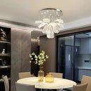 Ljojo Luxury Petal Chandelier Glass Hanging Lamps for High Ceiling Decor