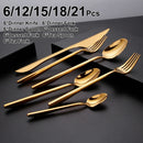 Ljojo 21 Piece Gold Cutlery Set - Stainless Steel 304 Elegant Tableware