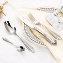 Ljojo 24-Piece Gold Plated Cutlery Set Stainless Steel Western Tableware