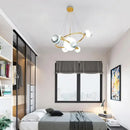 Ljojo LED Glass Ball Chandelier, Earth Design Pendant Lamp for Living Room and Children's Bedroom