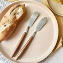 Ljojo Stainless Steel Butter Knife with Wooden Handle - Kitchen Baking Tools