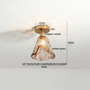 Ljojo Modern Amber Glass LED Ceiling Lights with Copper Socket for Home Decoration
