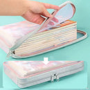 Ljojo™ Double-layer Mesh Zipper Stationery Organizer: Large Capacity School Office Supplies Bag