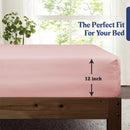 Ljojo Luxury 800TC Egyptian Cotton Bed Sheet Set, Ultra Soft Solid 3-Piece Kit