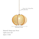 Hemp Rope Wood Pendant Light Chandelier Stylish Ceiling Lamp Living Room Bedroom Art Decoration Modern by Ljojo