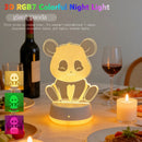 3D Panda Night Light Multi-color USB Desk Lamp by Ljojo