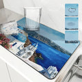 Ljojo Mediterranean Landscape Oil Painting Absorbent Mat