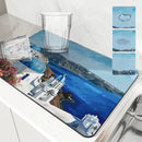 Ljojo Mediterranean Landscape Oil Painting Absorbent Mat