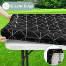 Ljojo 30x72inch Elastic Waterproof Rectangle Table Cover for Home Party & Outdoor