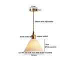 Ljojo Luxury Ceramic LED Pendant Lamp in Antique Brass Iron Finish