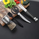 Ljojo 4-Piece Korean BBQ Scissors Set with Seasoning Bottle and Grinder