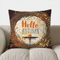 Autumn Leaves Patterned Throw Pillow Cover by Ljojo