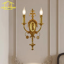 Ljojo Luxury Gold Lustre Copper Wall Lamp LED E14 Medieval Retro for Living Room