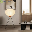 Wabi-Sabi LED Paper Pumpkin Cage Floor Lamp for Bedroom by Ljojo