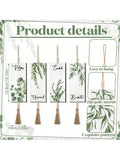 Ljojo™ Boho Leaf Wooden Bathroom Sign Set