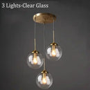 Ljojo Amber Smoke Gray Glass Pendant Lamp LED E27 Hanging Light Dining Room Kitchen Island