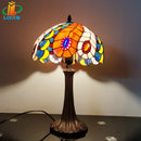 12 Inch Tiffany Style American Stained Glass Table Lamp for Bedroom Living Room - Ljojo