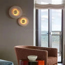 Luxury LED Wall Light Natural Marble Brass for Living Room - Nordic Circular by Ljojo